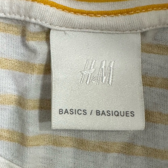 H&M Yellow & White Stripe T-Shirt - Size XL 🍋 - Picture 6 of 8